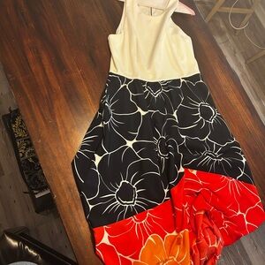 Hutch Cream, Black & Red Floral Maxi Dress